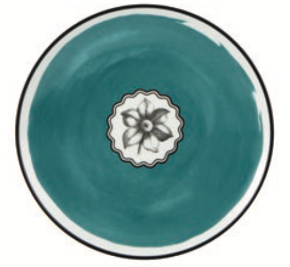 Salad / Dessert Plate Peacock: Set of 4
