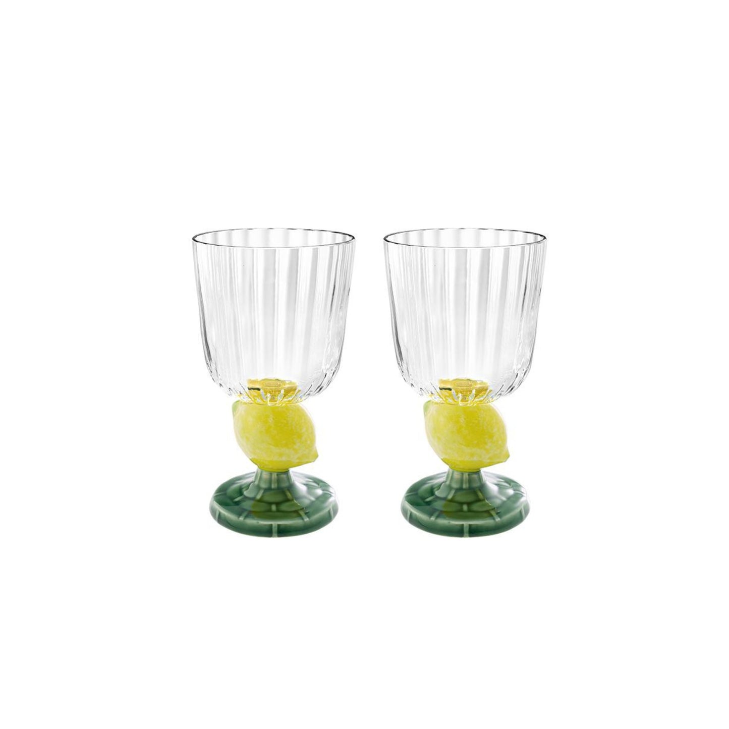 Lemons Stem Goblet, Set of 2