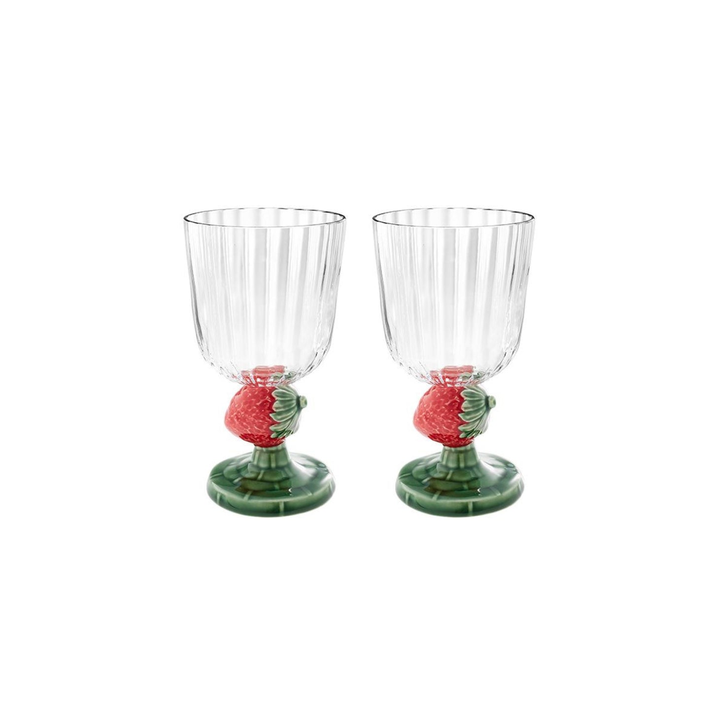 Strawberries Stem Goblet, Set of 2
