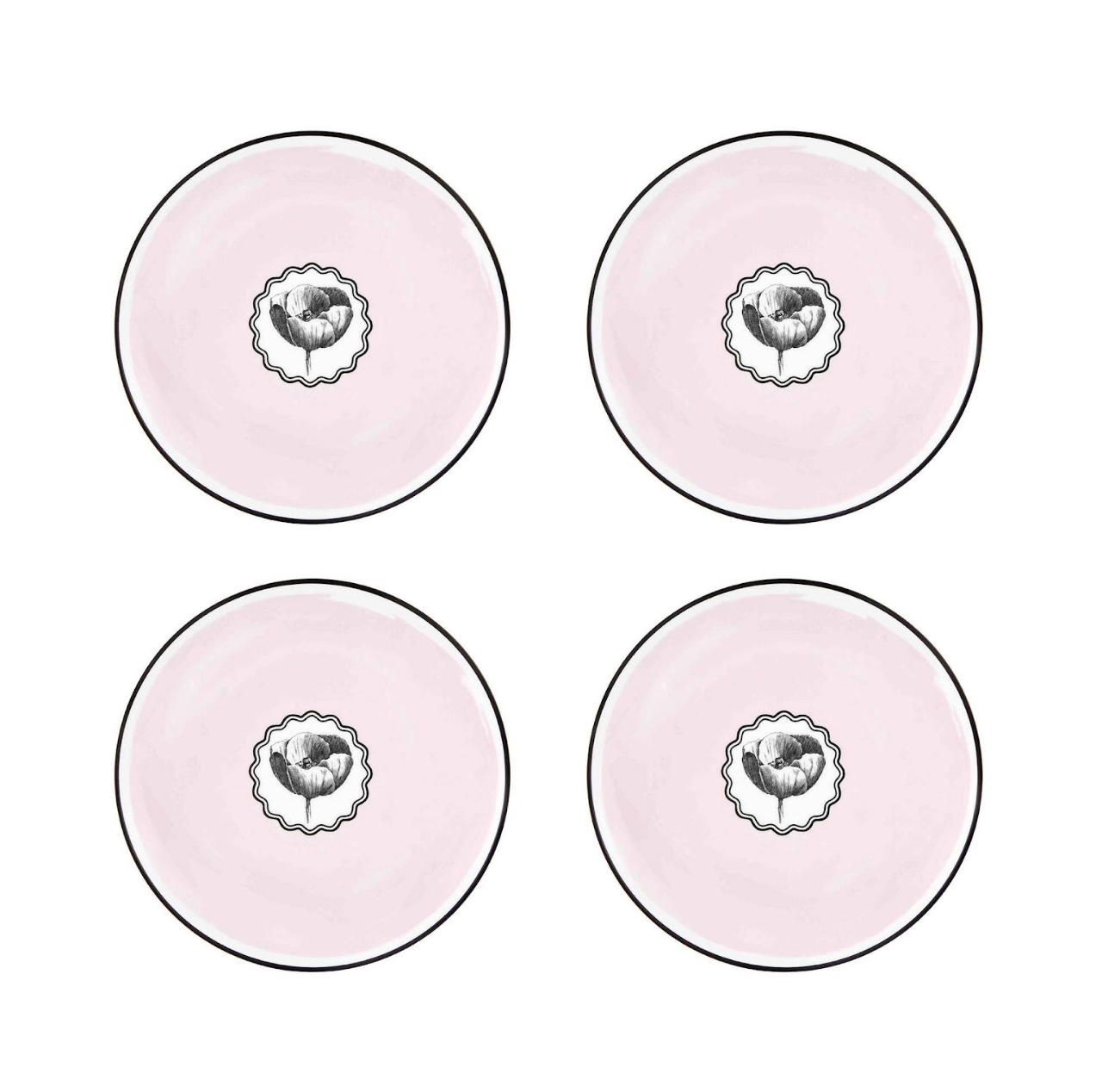 Salad / Dessert Plate Pink, Set of 4