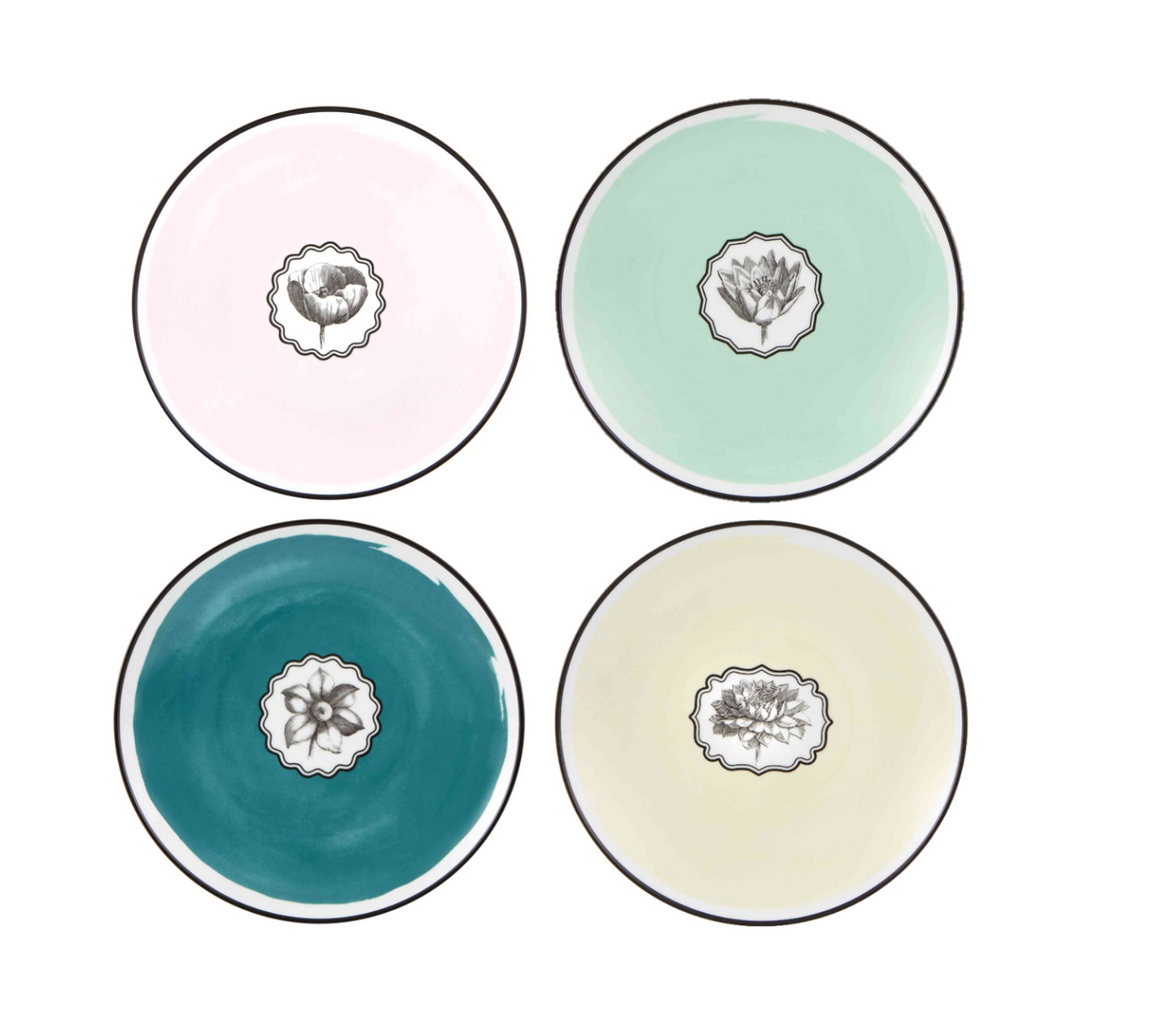 Salad / Dessert Plate Multicolor, Set of 4