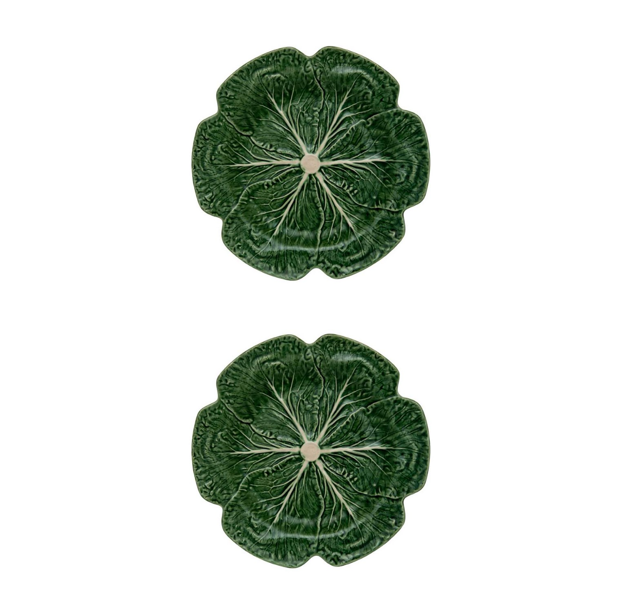 Bordallo Pinheiro Cabbage Charger Plate Green, Set of 2