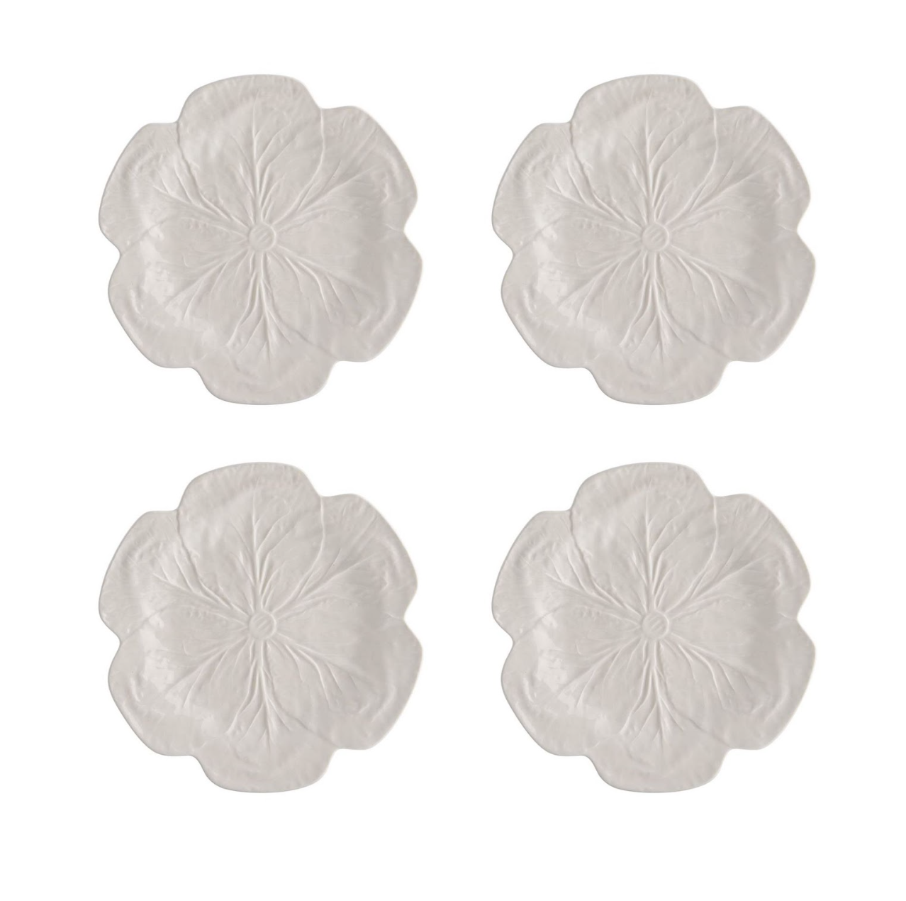 Bordallo Pinheiro Cabbage Dinner Plate Beige, Set of 4
