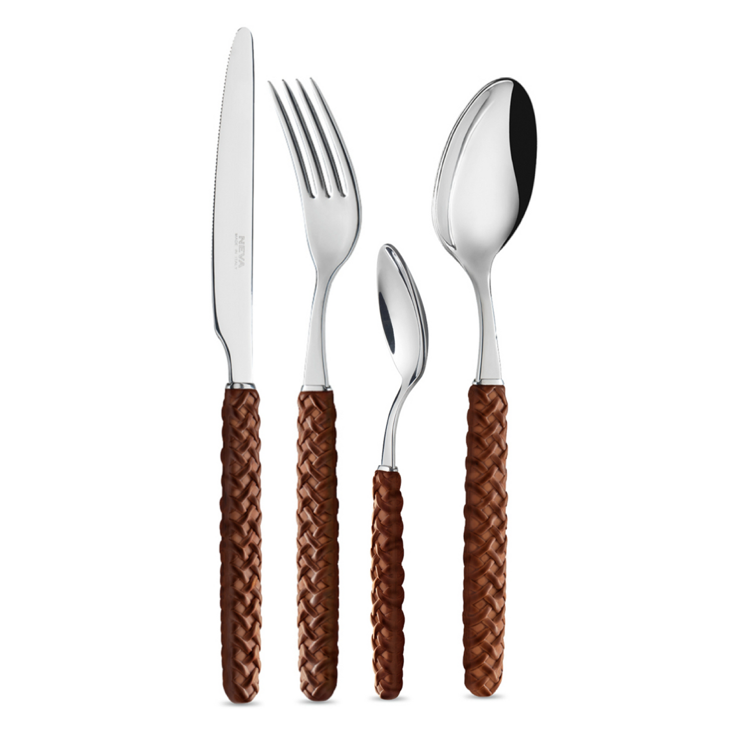 Leather Look Brown, 24 pc. Set