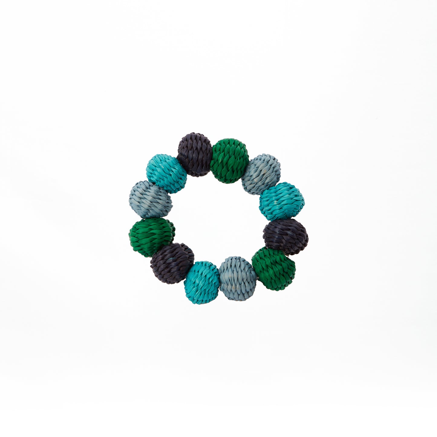 Blue Beaded Napkin Ring, Set of 4
