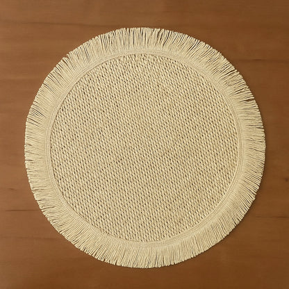 Braided Woven Placemats with Fringe (Set of 4)