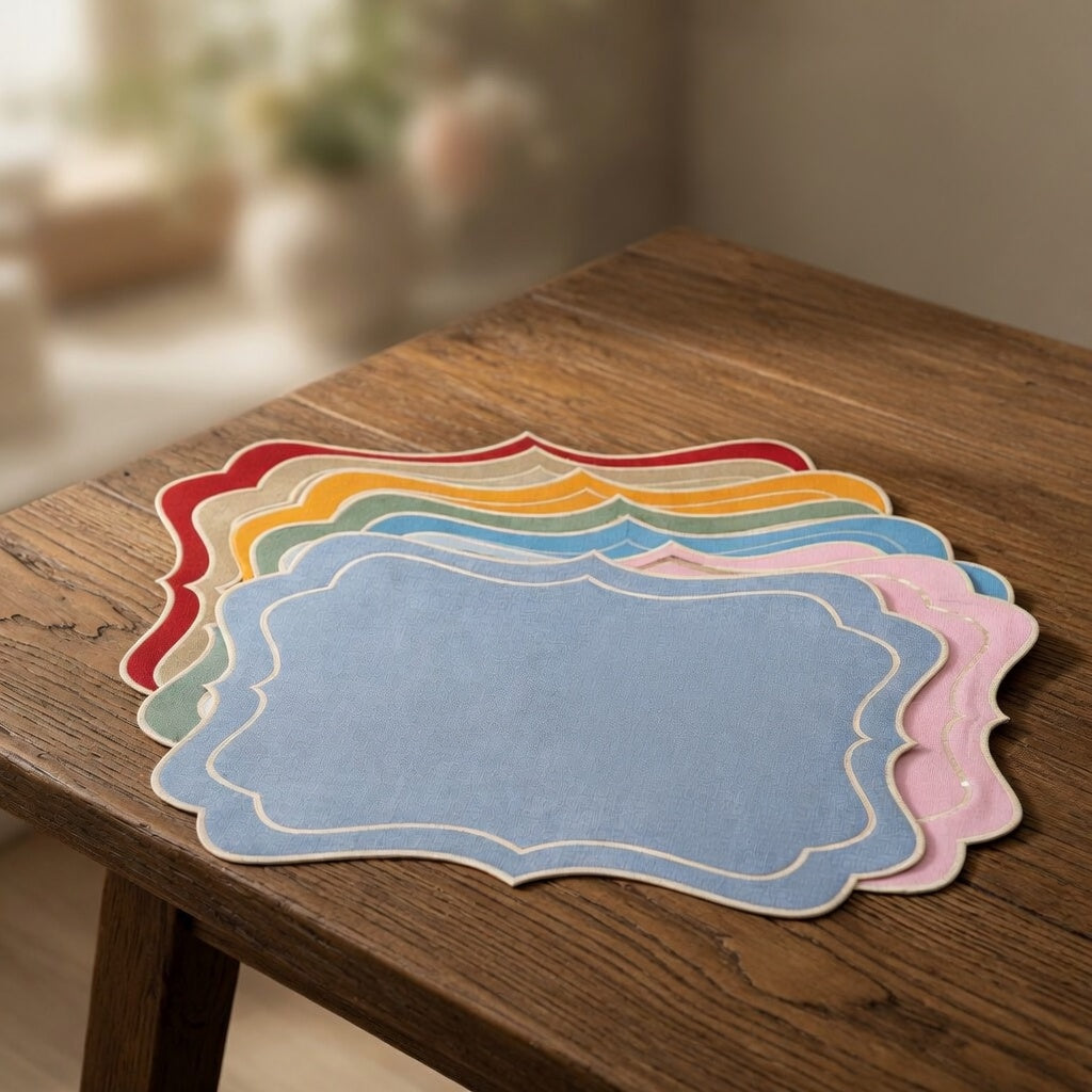 Scalloped Rectangular Reversible Placemats (Set of 4)