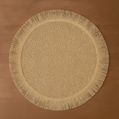 Braided Woven Placemats with Fringe (Set of 4)
