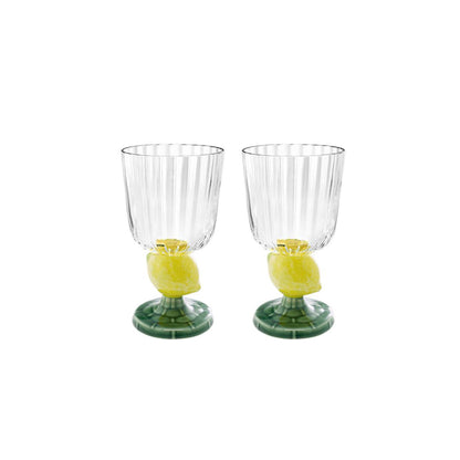 Lemons Stem Goblet, Set of 2