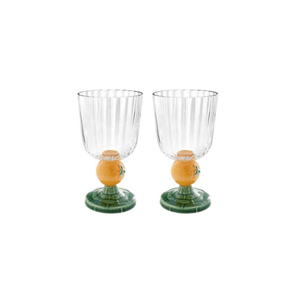Oranges Stem Goblet, Set of 2