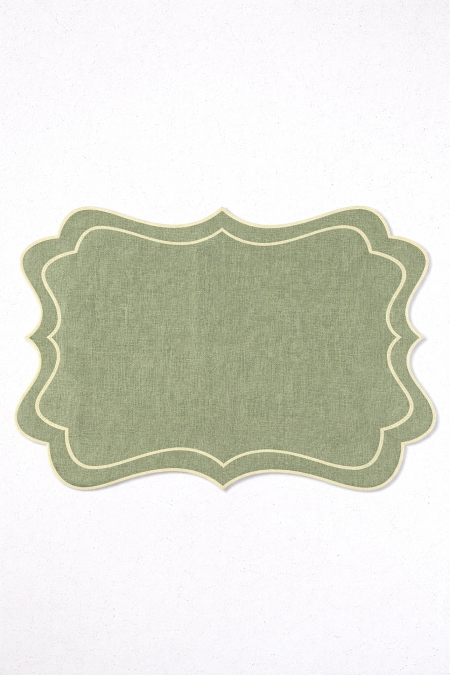 Scalloped Rectangular Reversible Placemats (Set of 4)