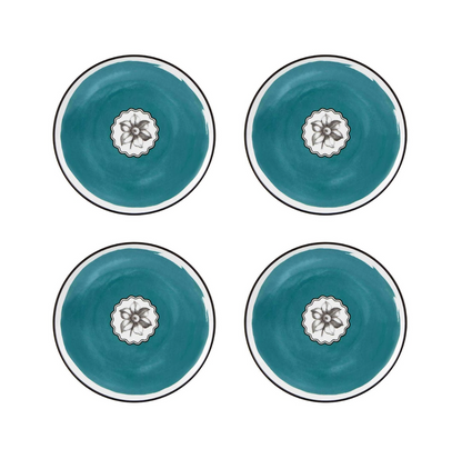Salad / Dessert Plate Peacock: Set of 4