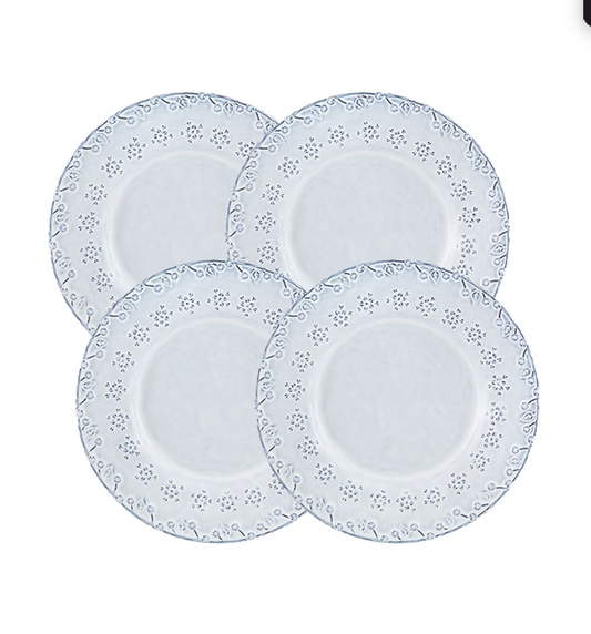 Flora Antique White Salad / Dessert Plate, set of 4