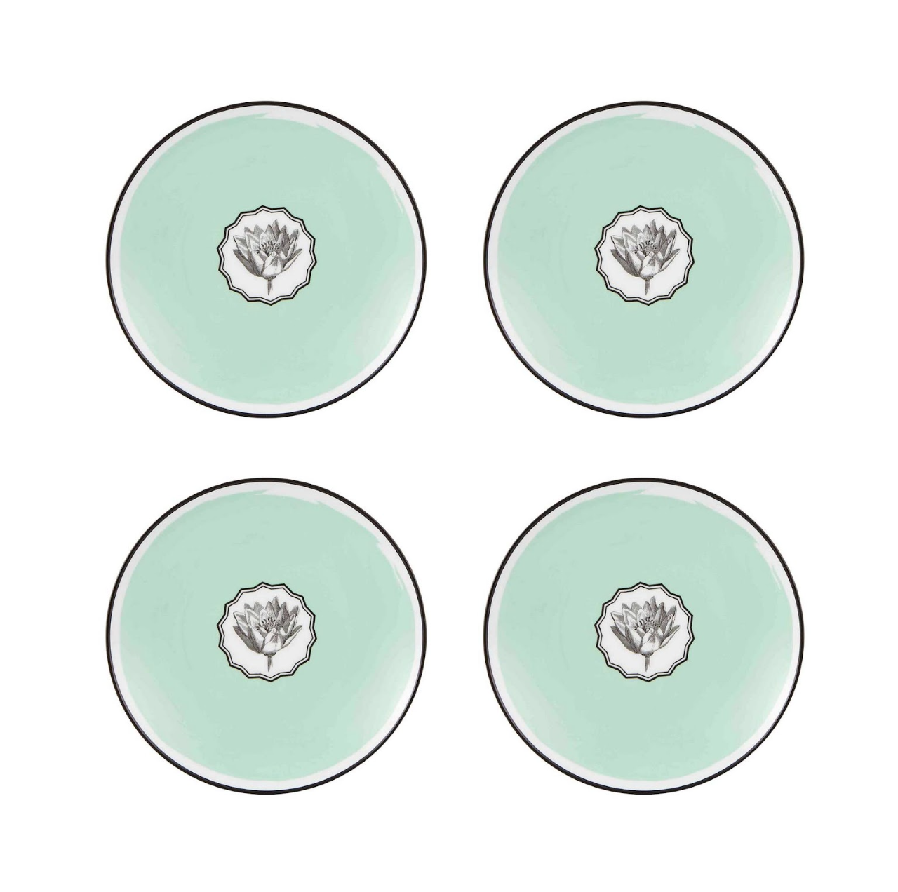 Salad / Dessert Plate Green, Set of 4