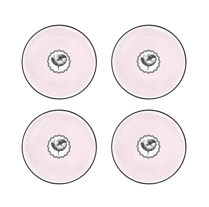 Salad / Dessert Plate Pink, Set of 4