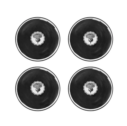 Salad / Dessert Plate Black, Set of 4