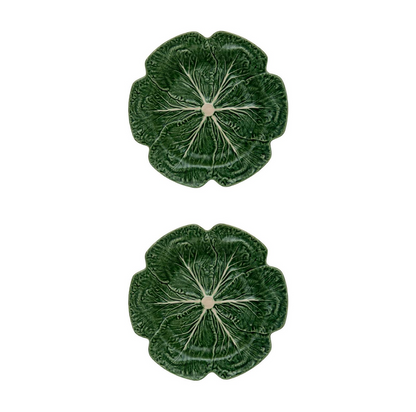 Bordallo Pinheiro Cabbage Charger Plate Green, Set of 2