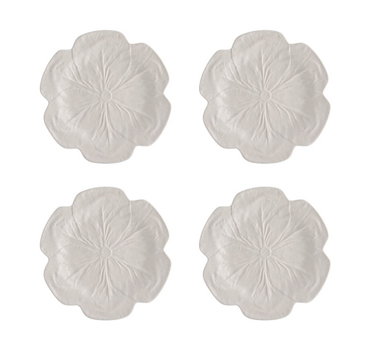 Bordallo Pinheiro Cabbage Dinner Plate Beige, Set of 4