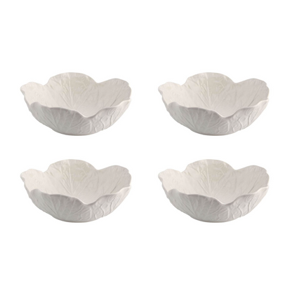 Bordallo Pinheiro Cabbage Soup Bowl Beige, Set of 4