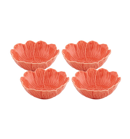 Flora Salmon Large Bowl, set of 4