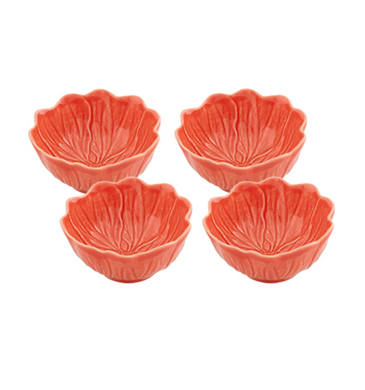 Flora Salmon Small Bowl, set of 4