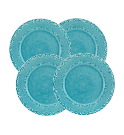 Flora Blue Dinner Plate, Set of 4
