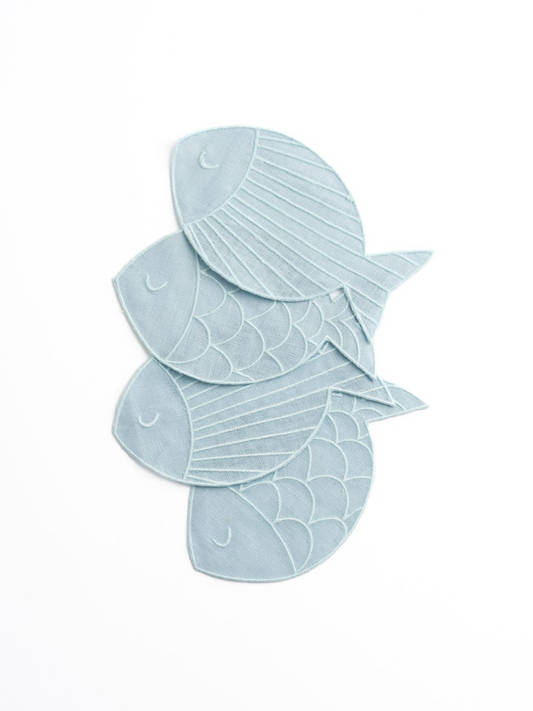 Sardine Cocktail Napkins, Set of 4