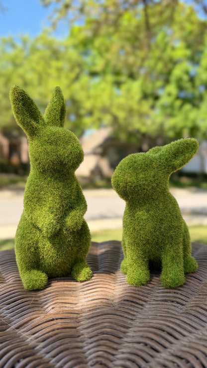 Easter Flocked Bunnies Decorative Figurines (Set of 2)
