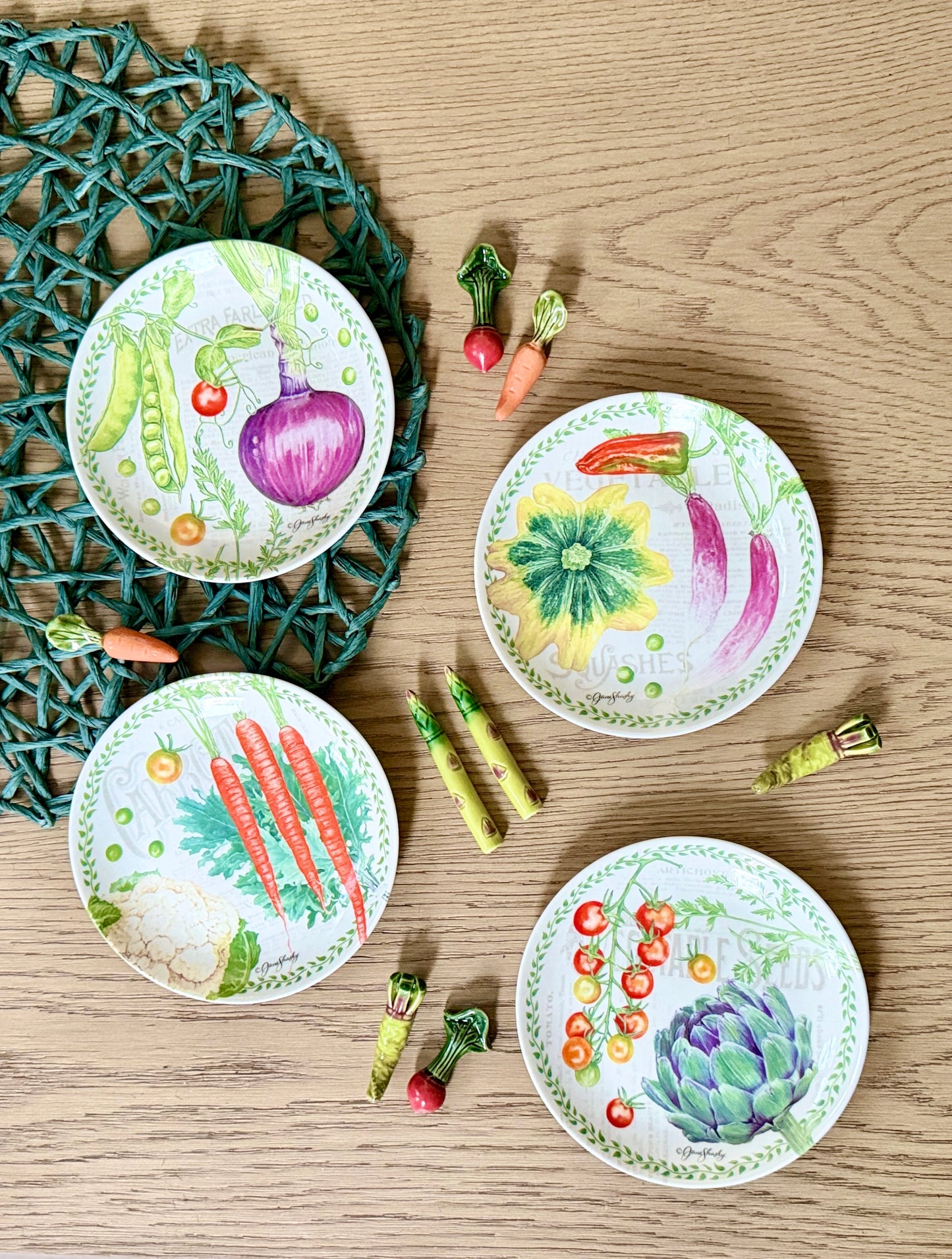 Vegetable Garden Bread and Butter Plates, Set of 4