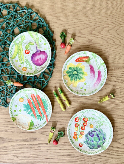Vegetable Garden Bread and Butter Plates, Set of 4
