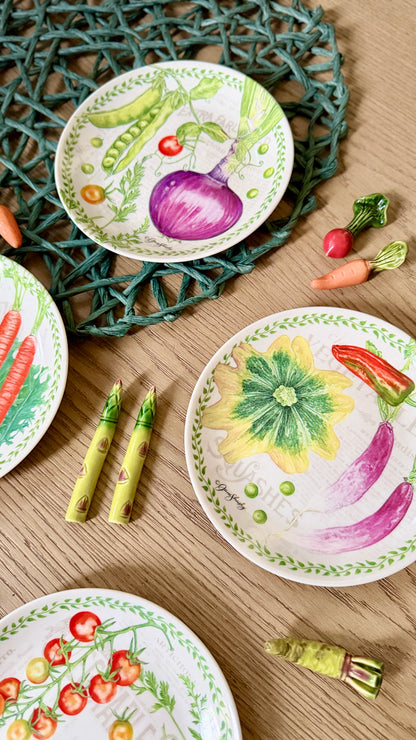 Vegetable Garden Bread and Butter Plates, Set of 4