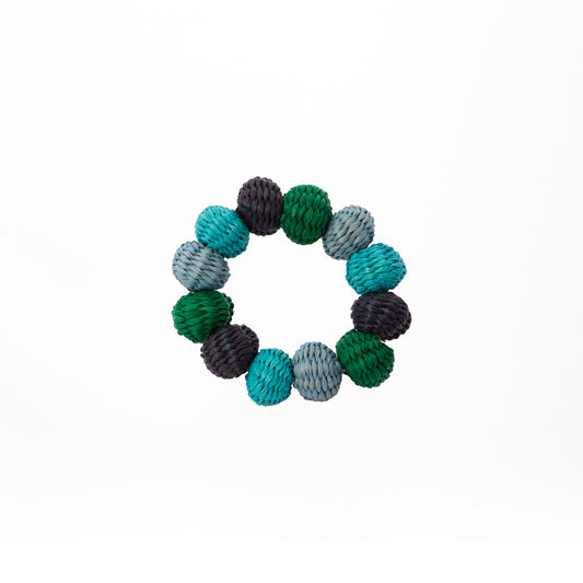 Blue Beaded Napkin Ring, Set of 4