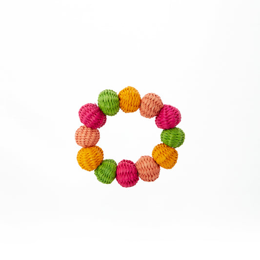 Vibrant Beaded Napkin Ring, Set of 4