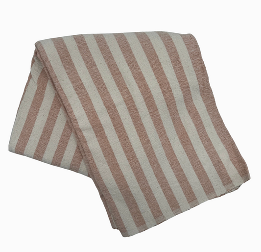 Tan Striped Hand Woven Tablecloths