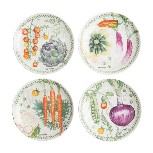Vegetable Garden Bread and Butter Plates, Set of 4