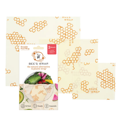 Reusable Beeswax Food Wraps (3 pack - Honeycomb)