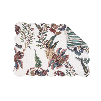 Floral Quilted Reversible Placemat, Set of 6