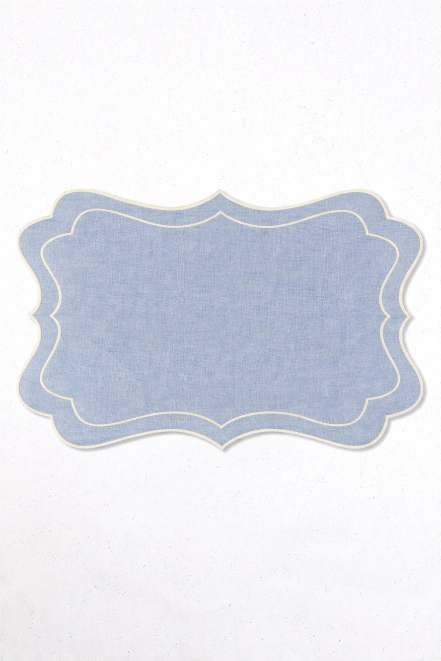 Scalloped Rectangular Reversible Placemats (Set of 4)