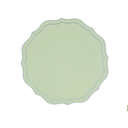 French Scalloped Faux Leather Placemats (Set of 4)