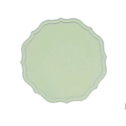 French Scalloped Faux Leather Placemats (Set of 4)