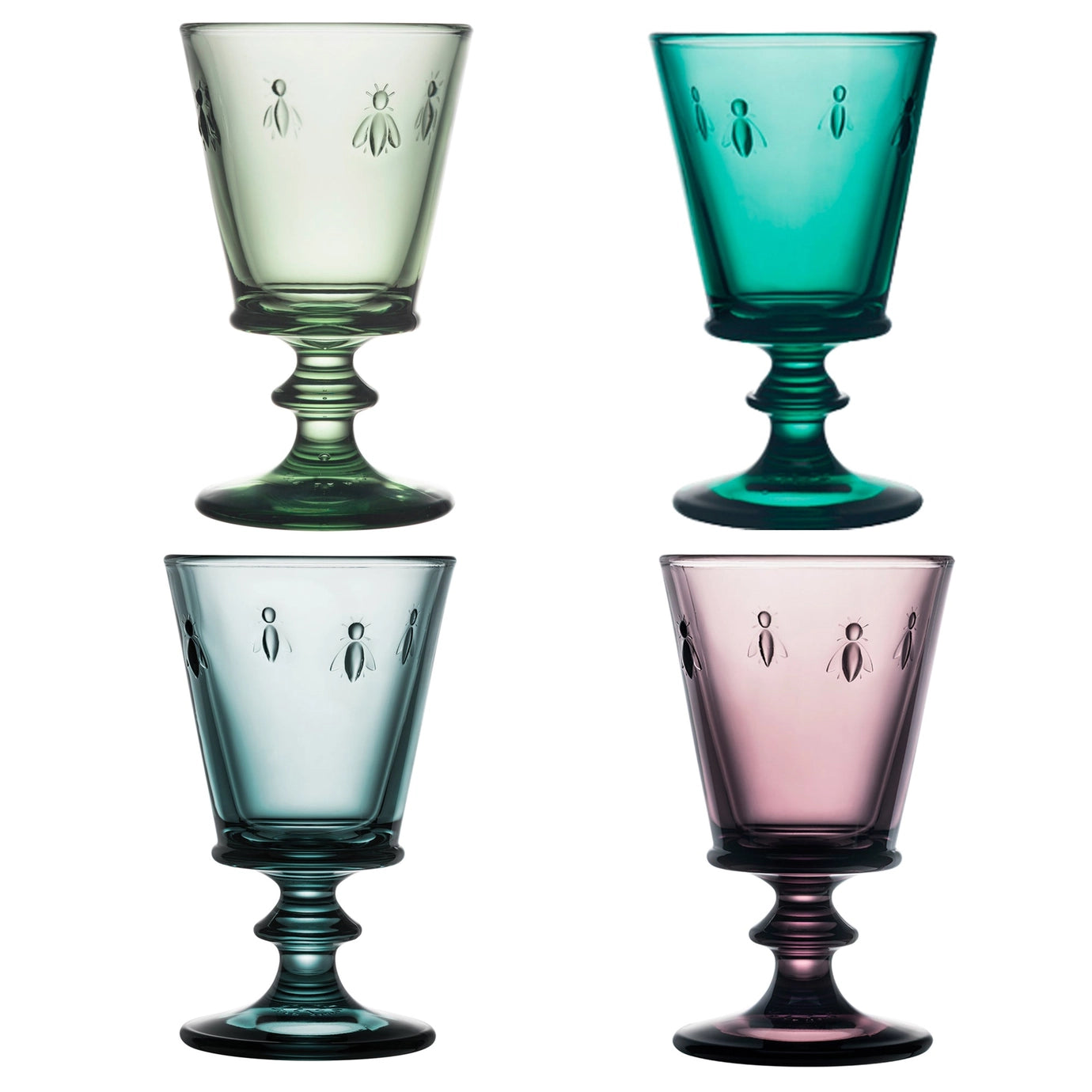 Bee Wine Glasses, Set of 4 Assorted