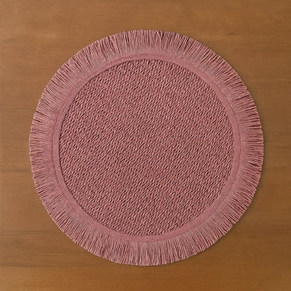 Braided Woven Placemats with Fringe (Set of 4)