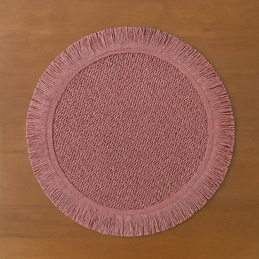 Braided Woven Placemats with Fringe (Set of 4)